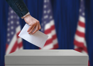 Man casting ballot